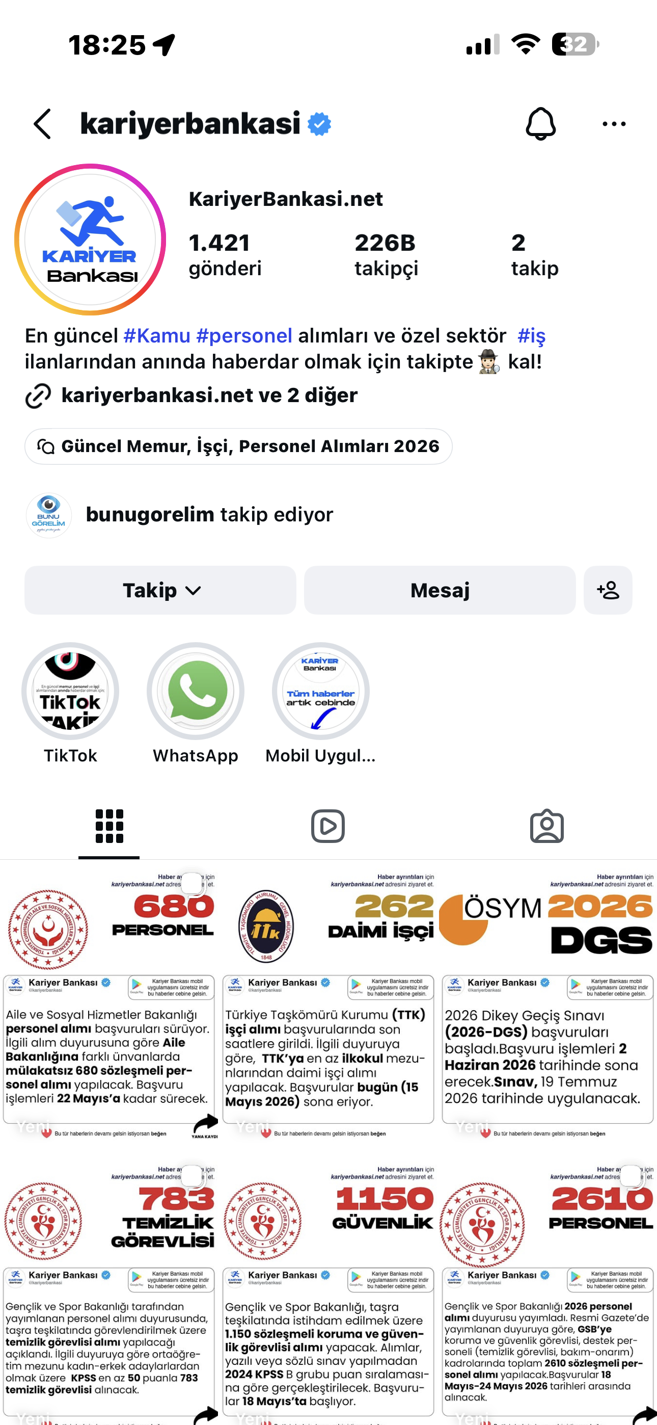kariyerbankasi Instagram profili